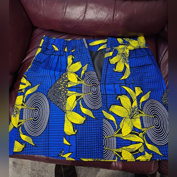 Vibrant Blue and Yellow Women's Skirt - Picture 2 of 3